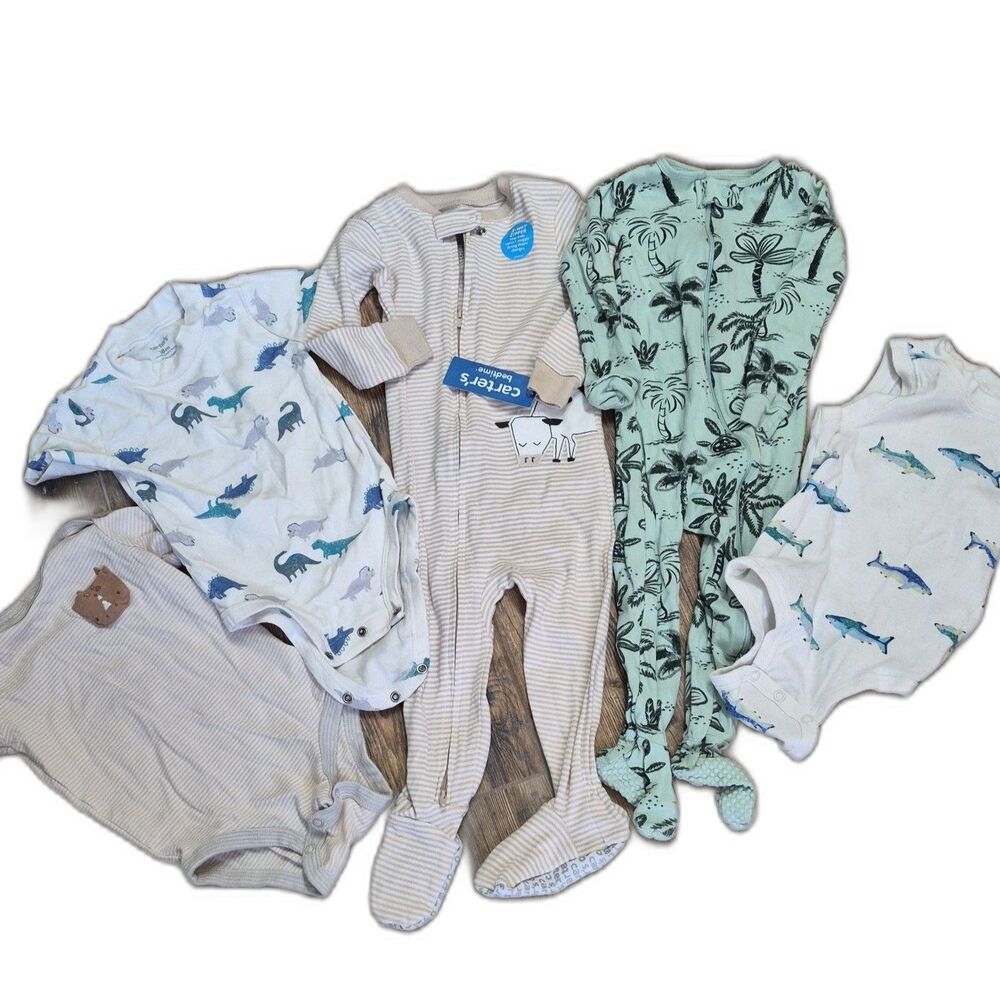 Carter's Member's Mark Baby Boy Footie Pajamas Sleepers 5-Piece Lot 18 Months